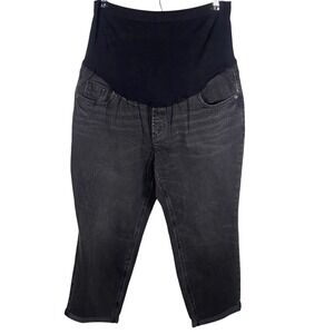 Old Navy Maternity Boyfriend Jeans 16 Short Full‎ Panel Washed Black Ember